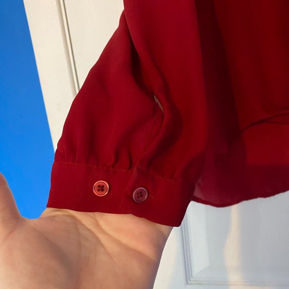 Sheer Deep V Neck Blouse - Picture 5 of 9